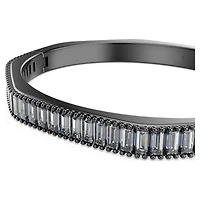Matrix bangle, Baguette cut, Octagon shape, Gray, Ruthenium plated by SWAROVSKI