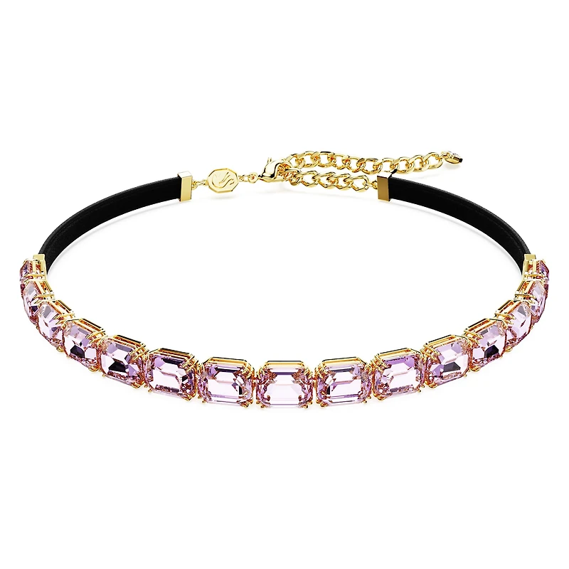 Millenia choker, Octagon cut, Purple, Gold-tone plated by SWAROVSKI