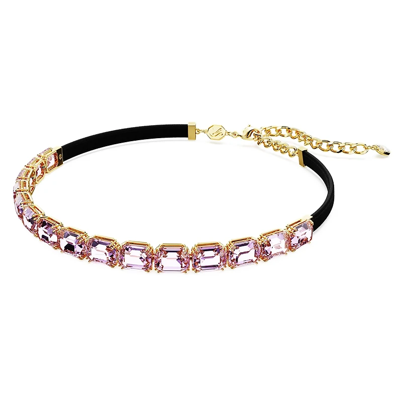 Millenia choker, Octagon cut, Purple, Gold-tone plated by SWAROVSKI