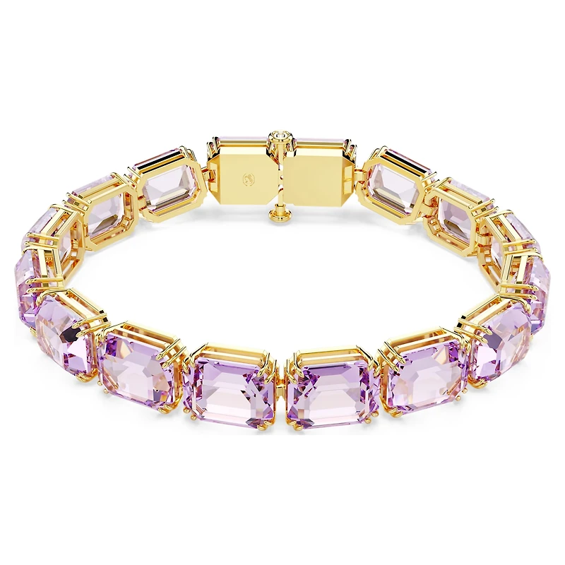Millenia bracelet, Octagon cut, Purple, Gold-tone plated by SWAROVSKI