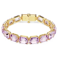 Millenia bracelet, Octagon cut, Purple, Gold-tone plated by SWAROVSKI