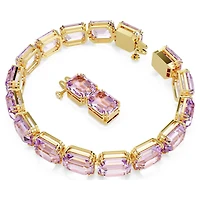Millenia bracelet, Octagon cut, Purple, Gold-tone plated by SWAROVSKI
