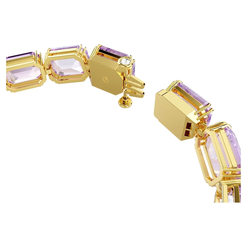 Millenia bracelet, Octagon cut, Purple, 18K gold finish