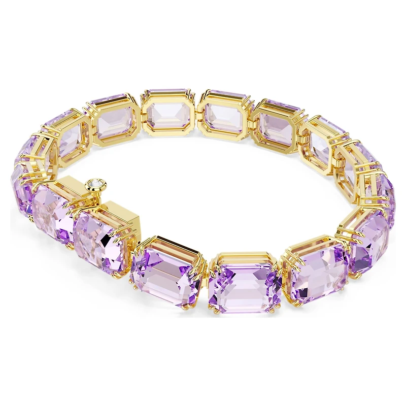 Millenia bracelet, Octagon cut, Purple, 18K gold finish