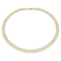 Una Angelic necklace, Round cut, White, Gold-tone plated by SWAROVSKI