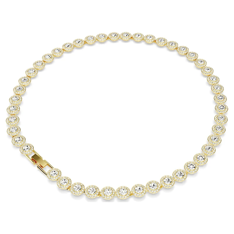 Una Angelic necklace, Round cut, White, Gold-tone plated by SWAROVSKI