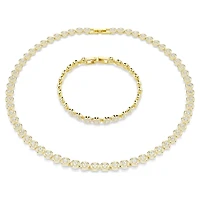Una Angelic set, Round cut, White, 18K gold finish