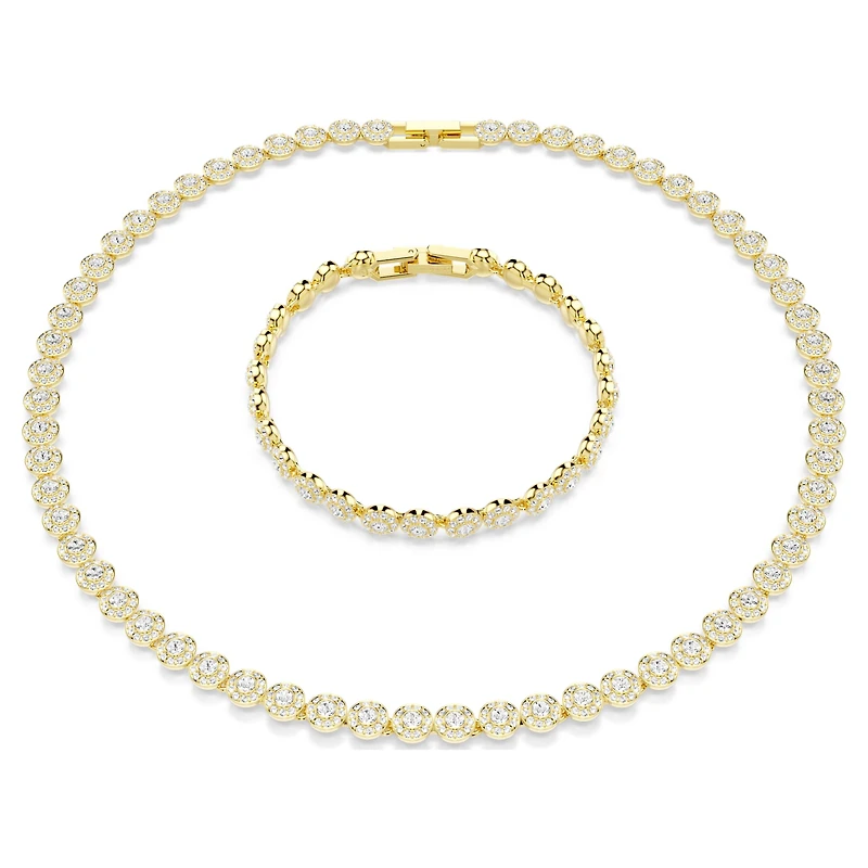 Una Angelic set, Round cut, White, Gold-tone plated by SWAROVSKI