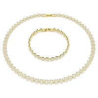 Una Angelic set, Round cut, White, Gold-tone plated by SWAROVSKI