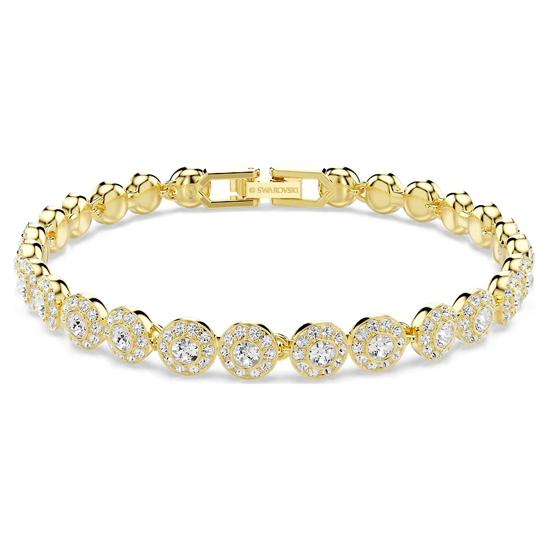 Una Angelic set, Round cut, White, 18K gold finish