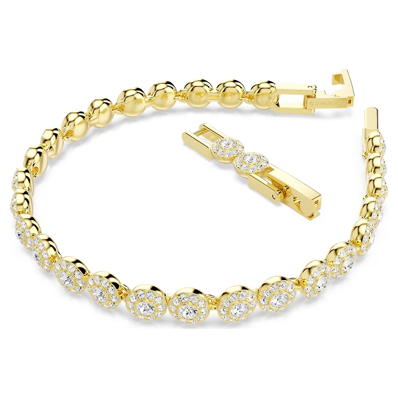 Una Angelic set, Round cut, White, 18K gold finish