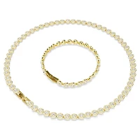 Una Angelic set, Round cut, White, 18K gold finish
