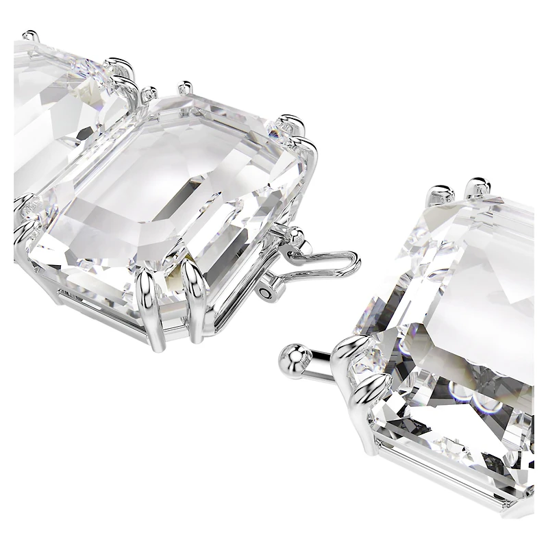 Millenia extender, Octagon cut, White, Rhodium plated by SWAROVSKI
