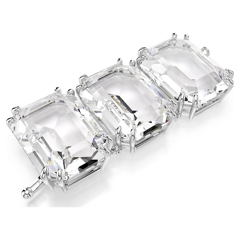 Millenia extender, Octagon cut, White, Rhodium plated by SWAROVSKI