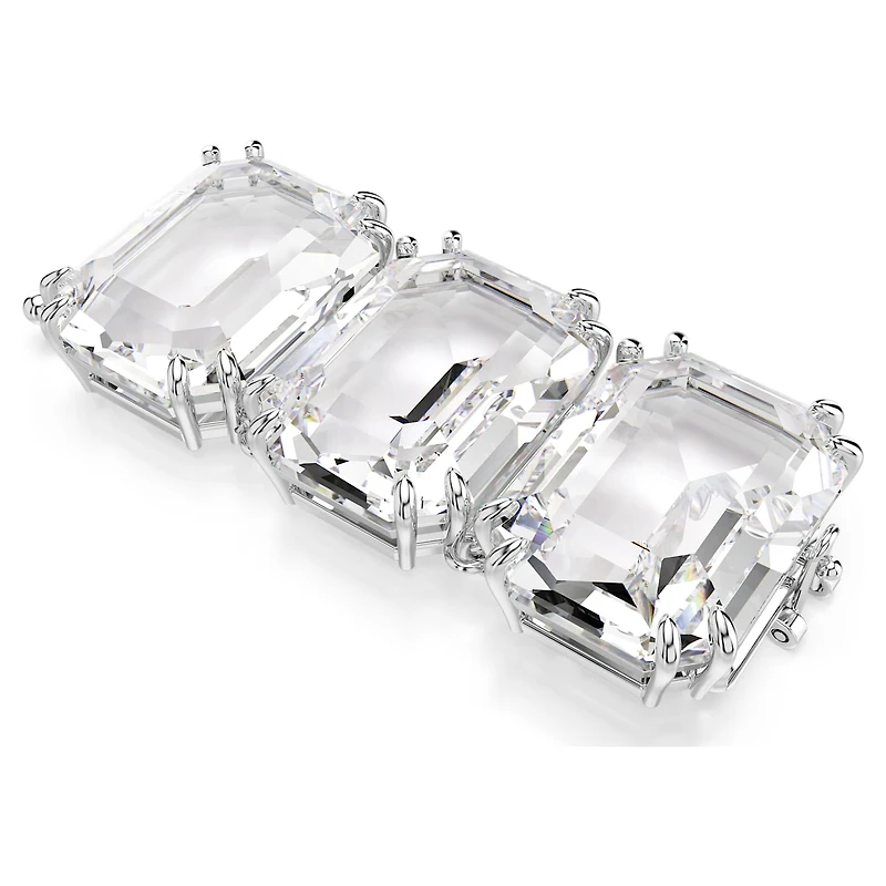 Millenia extender, Octagon cut, White, Rhodium plated by SWAROVSKI