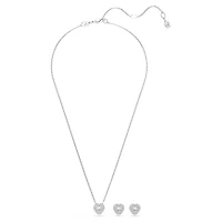 Ariana Grande x Swarovski set, Mixed cuts, Heart, White, Rhodium plated by SWAROVSKI