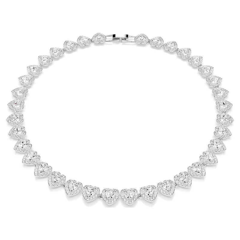 Ariana Grande x Swarovski necklace, Mixed cuts, Heart, White, Rhodium plated by SWAROVSKI
