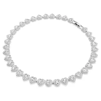 Ariana Grande x Swarovski necklace, Mixed cuts, Heart, White, Rhodium plated by SWAROVSKI