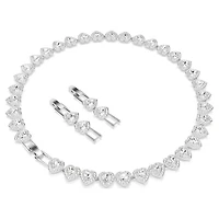 Ariana Grande x Swarovski necklace, Mixed cuts, Heart, White, Rhodium plated by SWAROVSKI