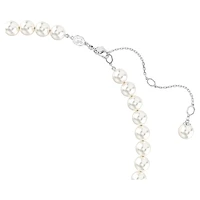 Ariana Grande x Swarovski necklace, Crystal pearl, Heart cut, Heart, White, Rhodium plated by SWAROVSKI