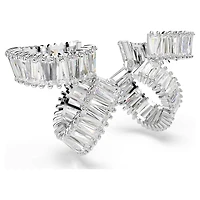 Ariana Grande x Swarovski ear cuffs, Baguette cut, White, Rhodium plated by SWAROVSKI