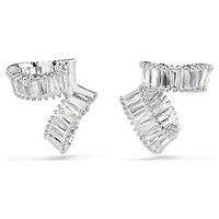 Ariana Grande x Swarovski ear cuffs, Baguette cut, White, Rhodium plated by SWAROVSKI