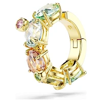 Gema ear cuff, Single, Mixed cuts, Multicoloured, Gold-tone plated by SWAROVSKI