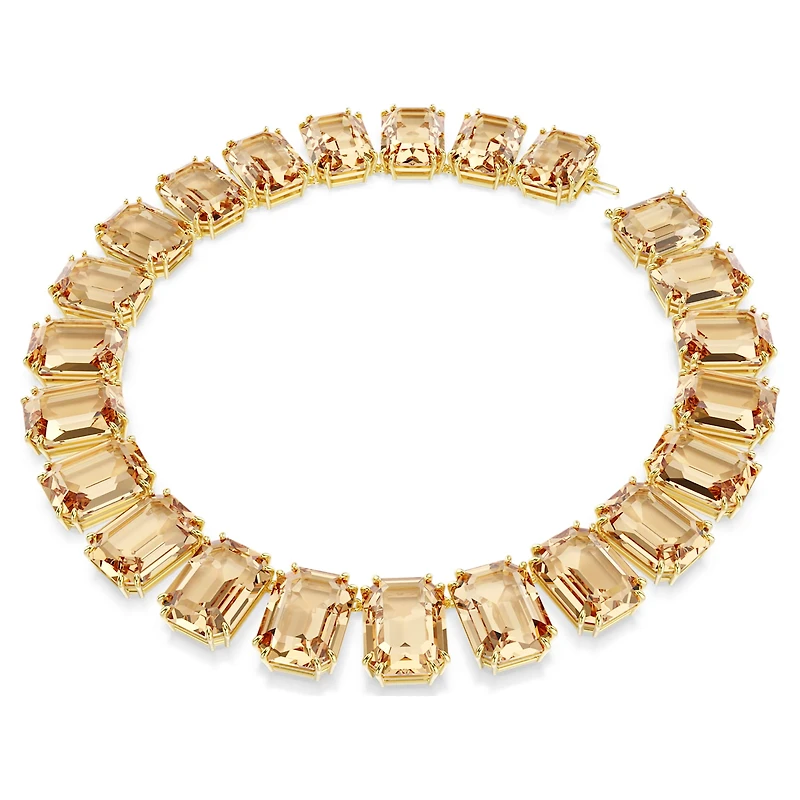 Millenia necklace, Oversized crystals, Octagon cut, Gold-tone plated by SWAROVSKI