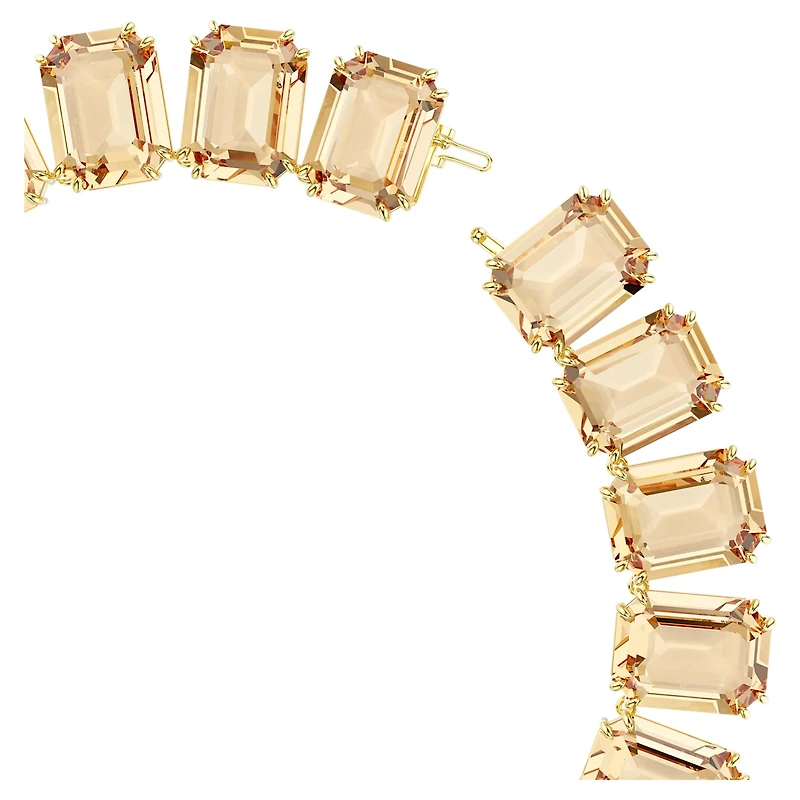Millenia necklace, Oversized crystals, Octagon cut, Gold-tone plated by SWAROVSKI