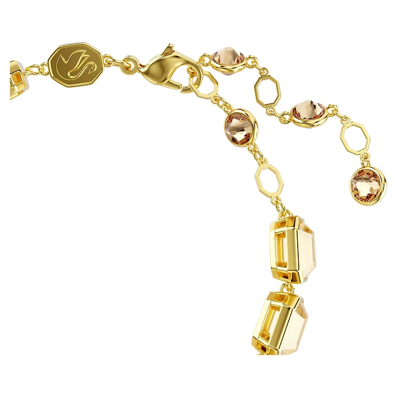 Millenia bracelet, Octagon cut, Caramel, 18K gold finish