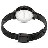 Certa watch, Metal bracelet, Black, Black finish by SWAROVSKI