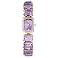 Watch, Octagon cut bracelet, Purple, Champagne gold-tone finish by SWAROVSKI