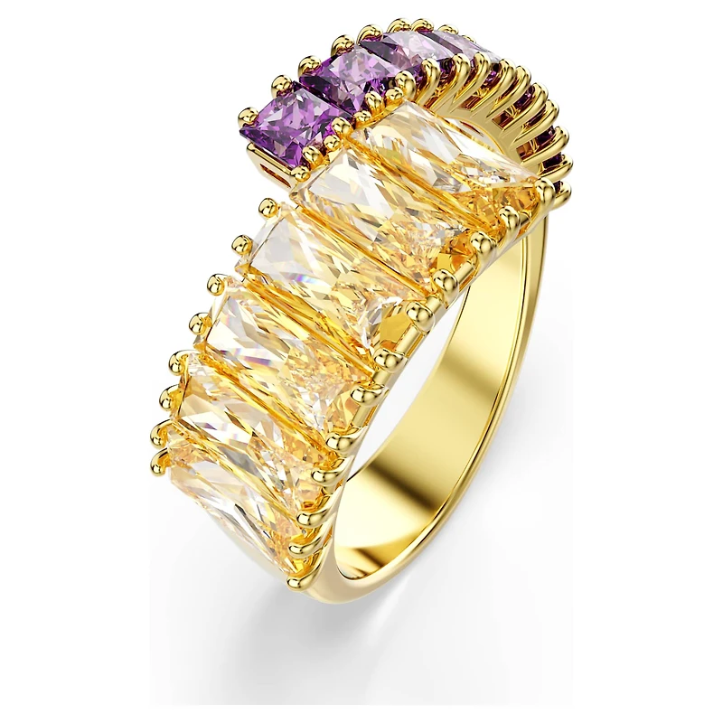 Matrix ring, Mixed cuts, Multicoloured, 18K gold finish