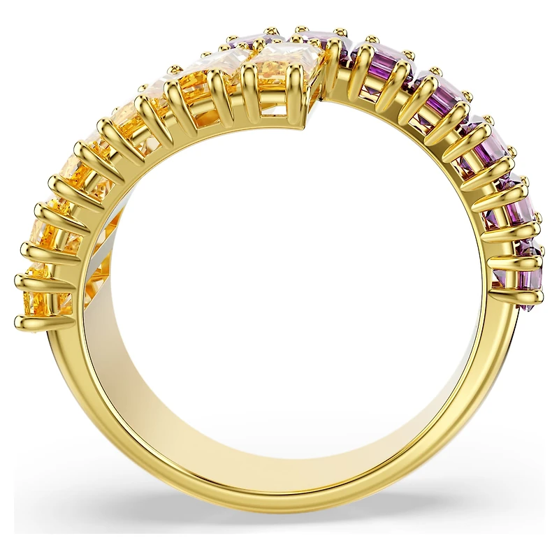 Matrix ring, Mixed cuts, Multicolored, Gold-tone plated by SWAROVSKI