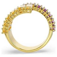 Matrix ring, Mixed cuts, Multicoloured, Gold-tone plated by SWAROVSKI