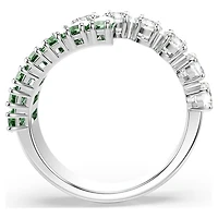 Matrix ring, Mixed cuts, Green, Rhodium plated by SWAROVSKI