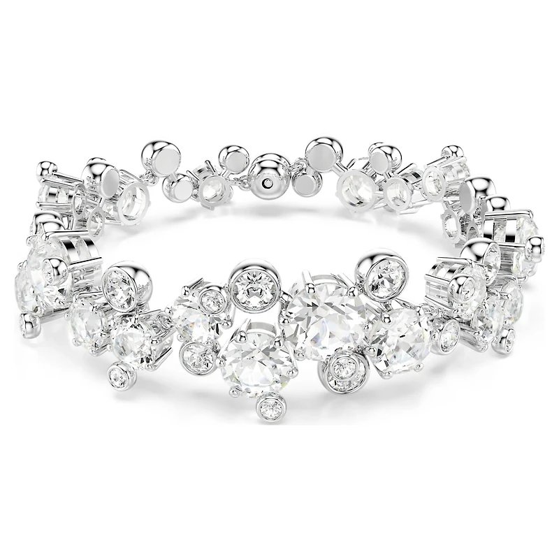 Constella bracelet, Mixed cuts, White, Rhodium plated by SWAROVSKI