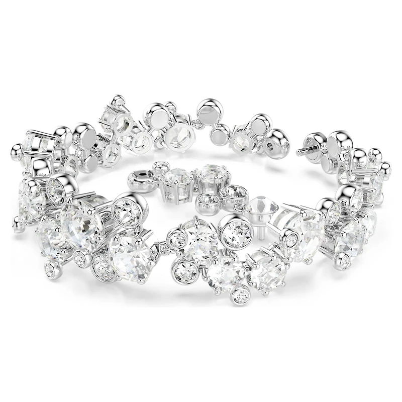 Constella bracelet, Mixed cuts, White, Rhodium plated by SWAROVSKI