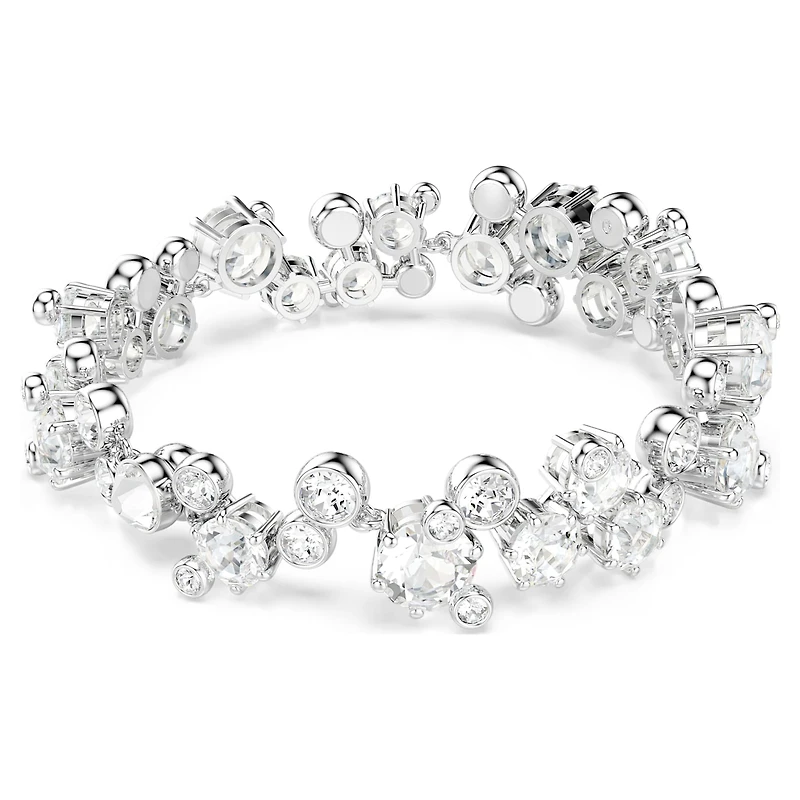 Constella bracelet, Mixed cuts, White, Rhodium plated by SWAROVSKI