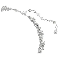 Constella choker, Crystal pearl, Round cut, White, Rhodium plated by SWAROVSKI