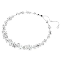 Constella necklace, Round cut, White, Rhodium plated by SWAROVSKI