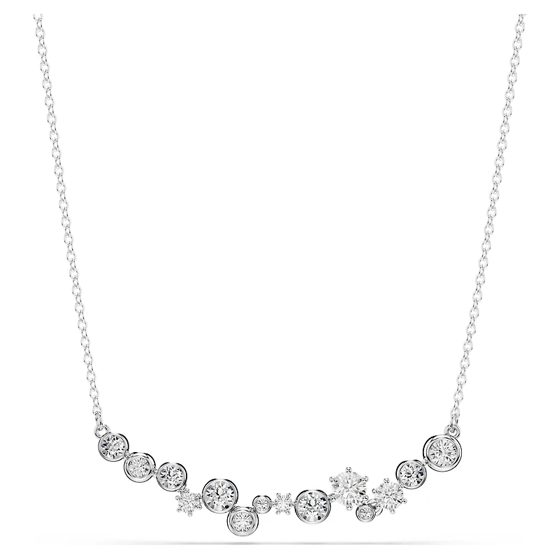 Constella necklace, Mixed cuts, White, Rhodium plated by SWAROVSKI