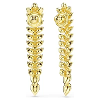 Idyllia drop earrings, Mixed cuts, Long, White, 18K gold finish