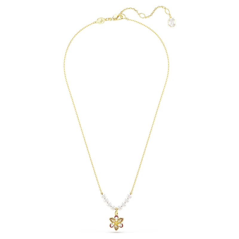 Idyllia pendant, Crystal pearl, Mixed cuts, Flower, Multicoloured