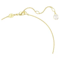 Idyllia pendant, Crystal pearl, Mixed cuts, Flower, Multicoloured, 18K gold finish