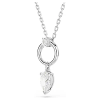 Mesmera pendant, Pear cut, White, Rhodium plated by SWAROVSKI