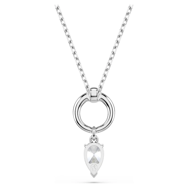 Mesmera pendant, Pear cut, White, Rhodium plated by SWAROVSKI