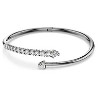 Sublima bangle, White, Ruthenium plated by SWAROVSKI