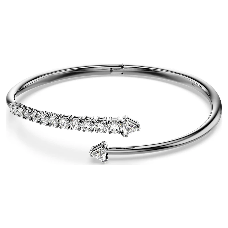 Sublima bangle, White, Ruthenium plated