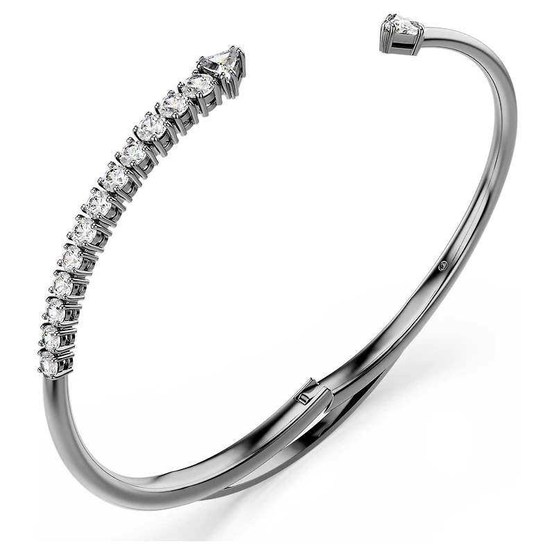 Sublima bangle, White, Ruthenium plated